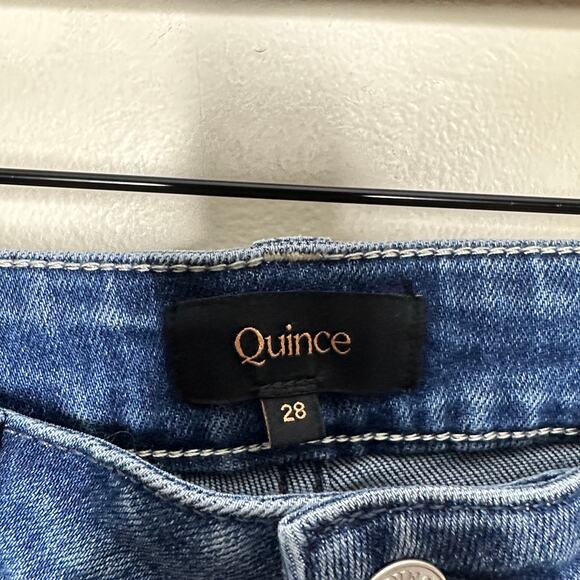 QUINCE Luna Stretch Slim Straight Jeans Seaside Blue Sz 28 {3B32} - Picture 4 of 6